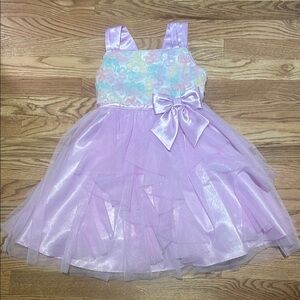 Jona Michelle Lavender and Pastel Floral Kids Formal Dress